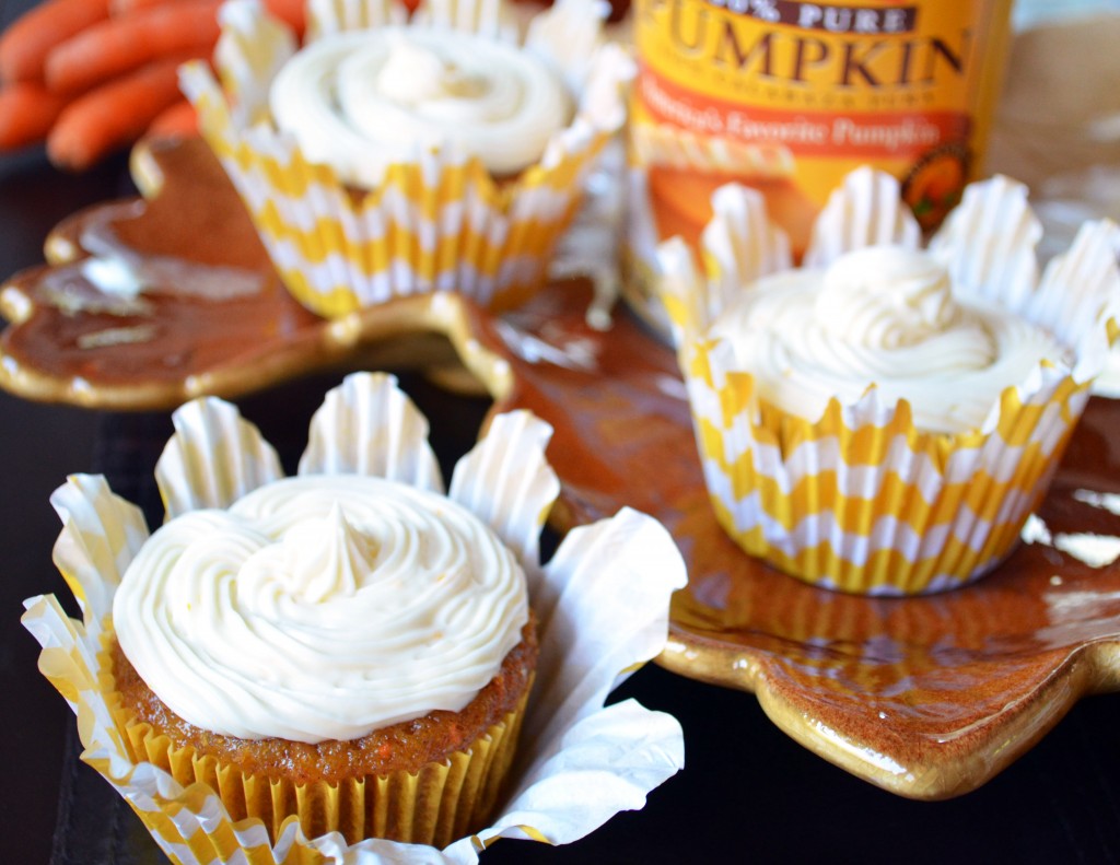 Pumpkin Carrot Cake Cupcakes