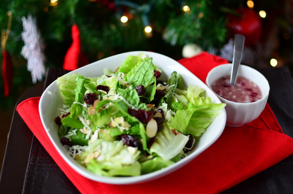 Cranberry Almond Salad with Sweet Red Onion Dressing