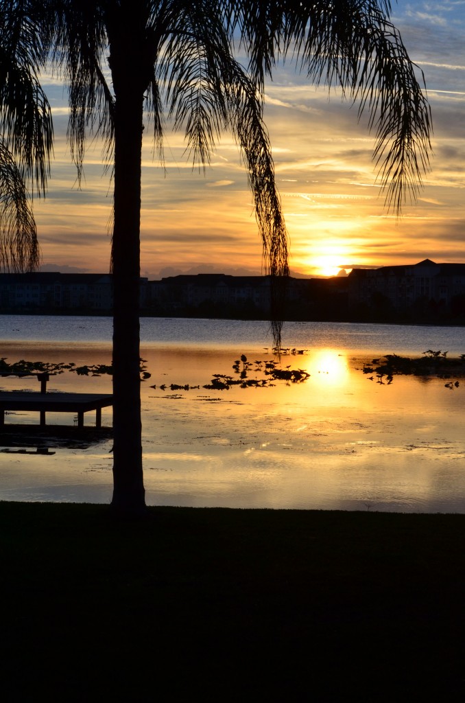 Sunset on lake