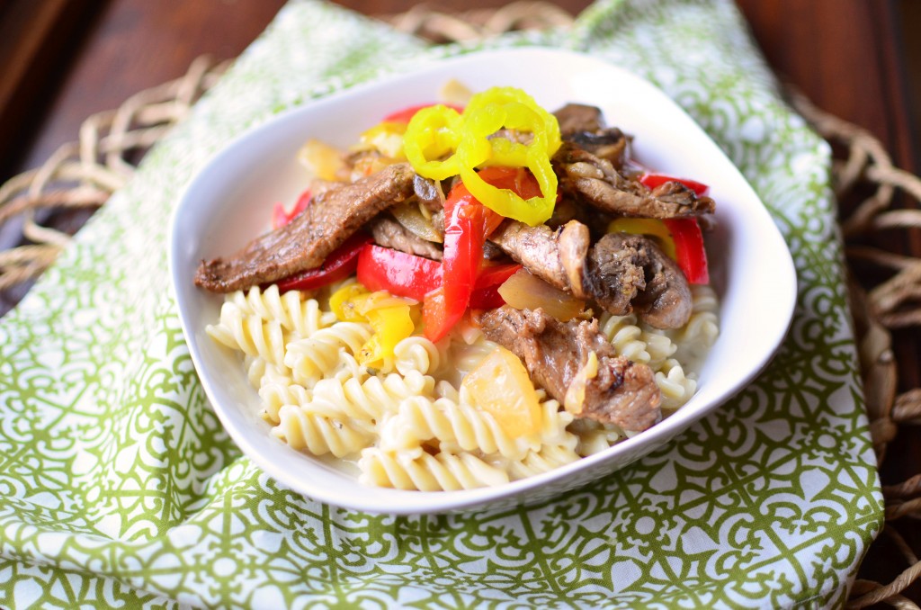 Philly Cheesesteak Pasta side