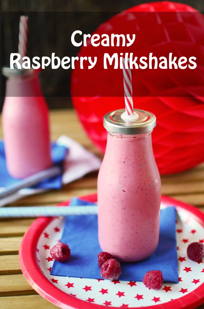 Creamy Raspberry Milkshakes text