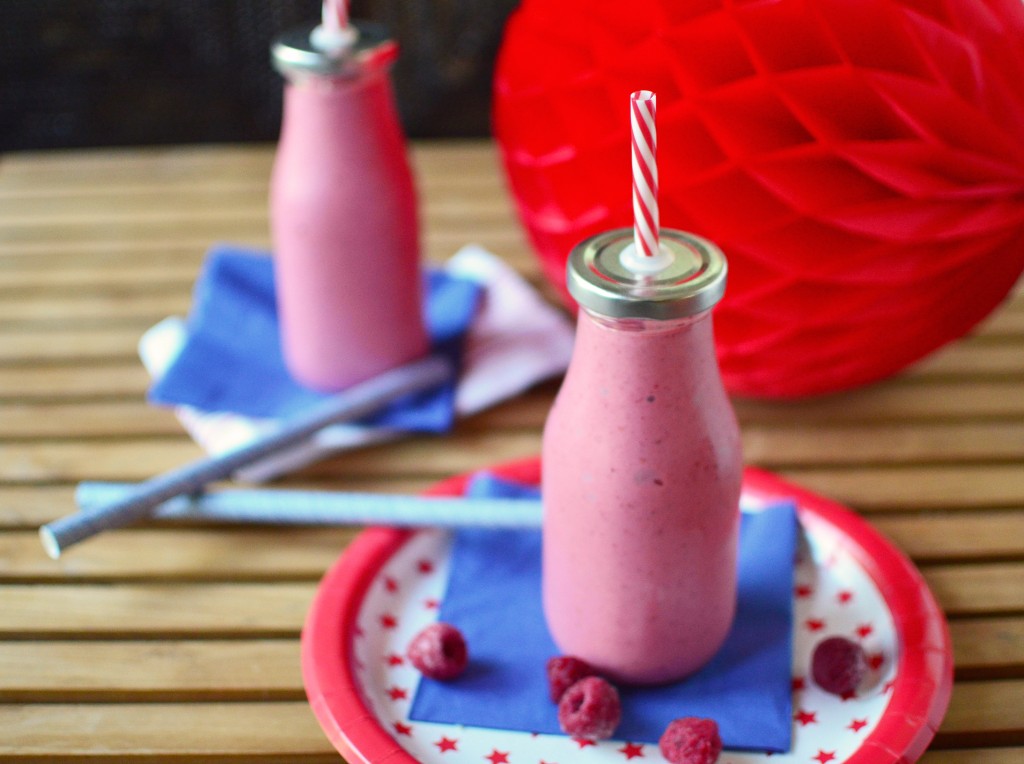 Creamy Raspberry Milkshakes wide