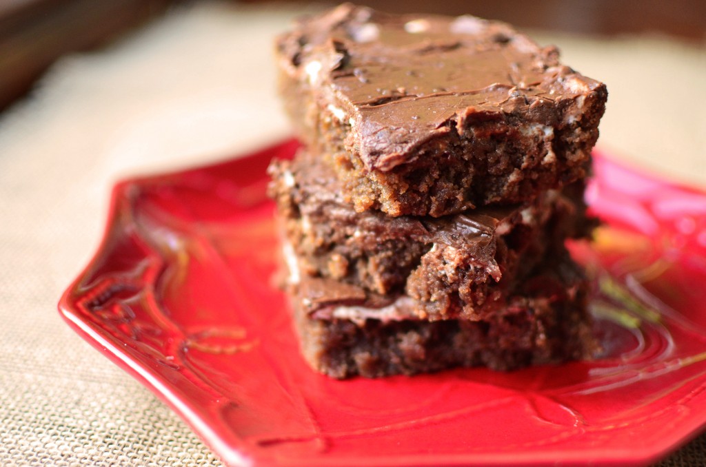 Marshmallow Brownies red