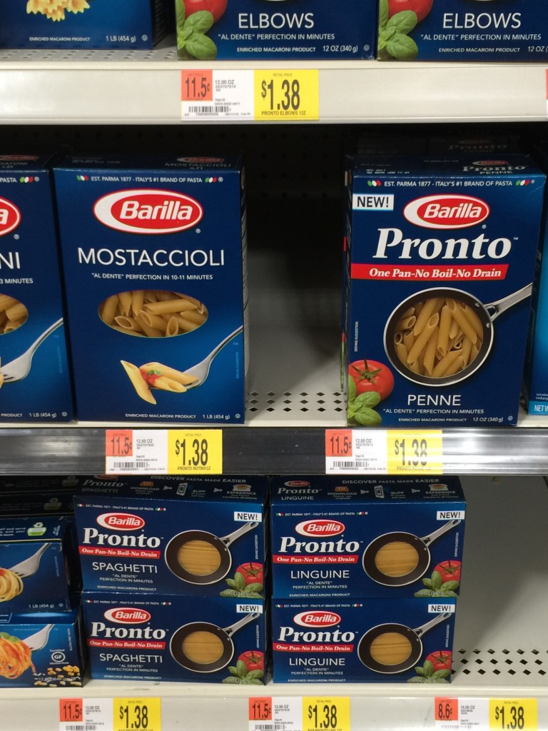 Pasta on shelf