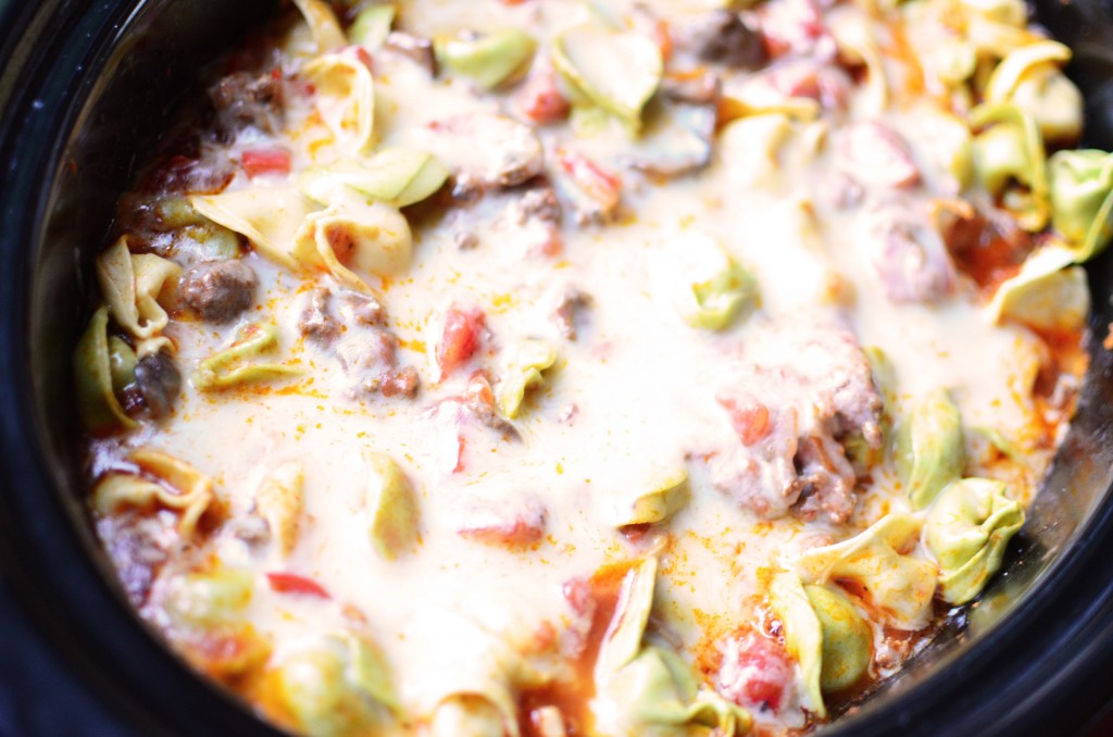 Slow Cooker Tortellini in cooker