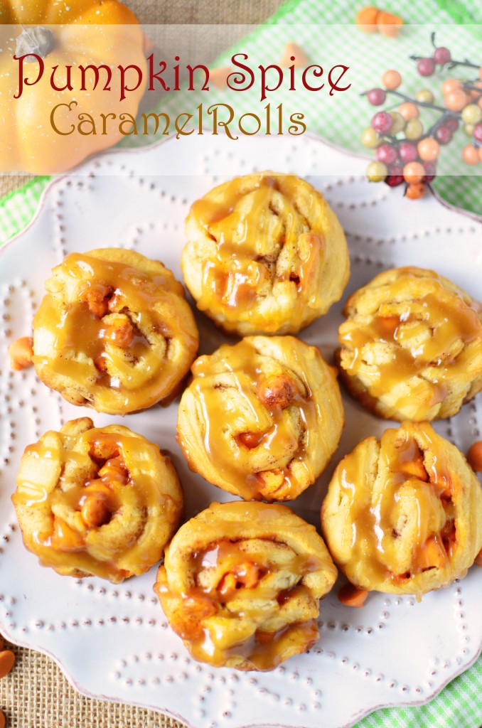 Pumpkin Spice Rolls with Caramel Drizzle tall text