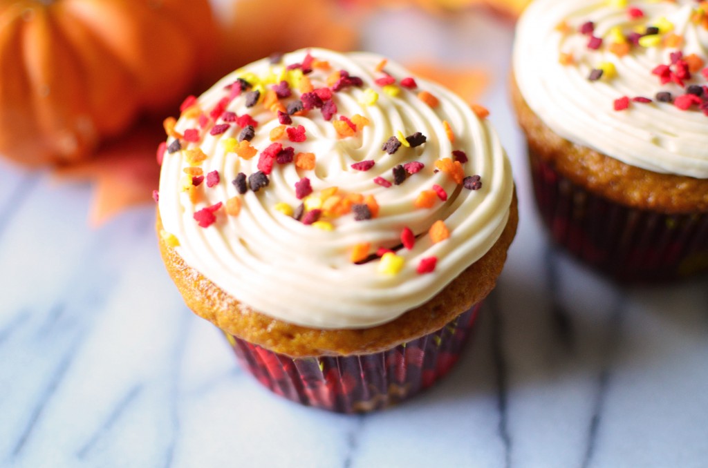 Pumpkin Spice Cupcakes with Caramel Frosting 2