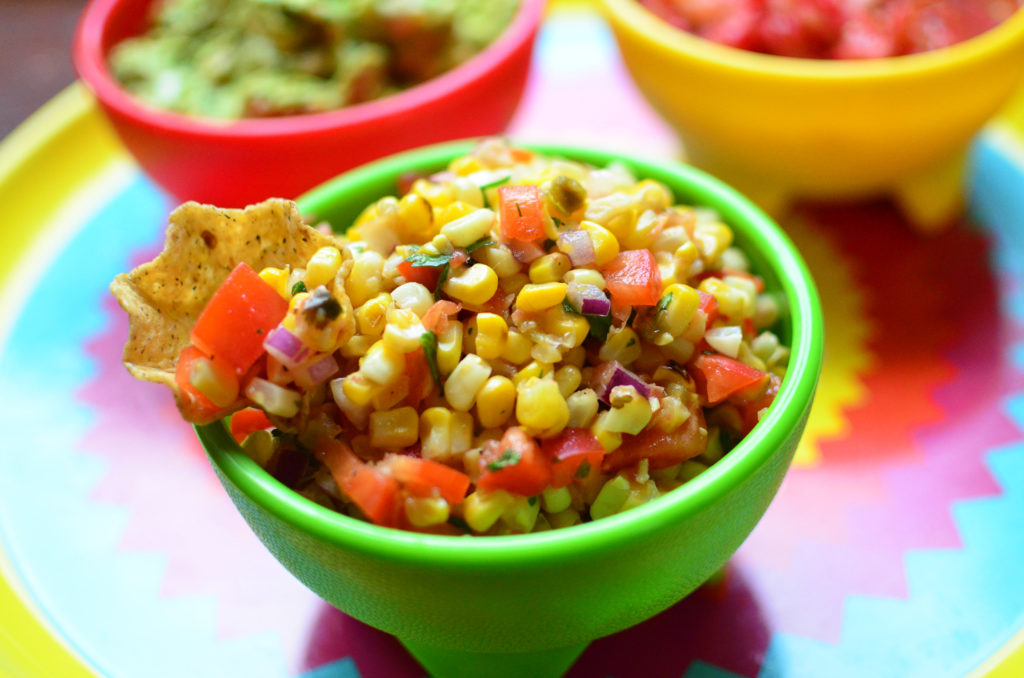 Roasted Corn Salsa side guac salsa