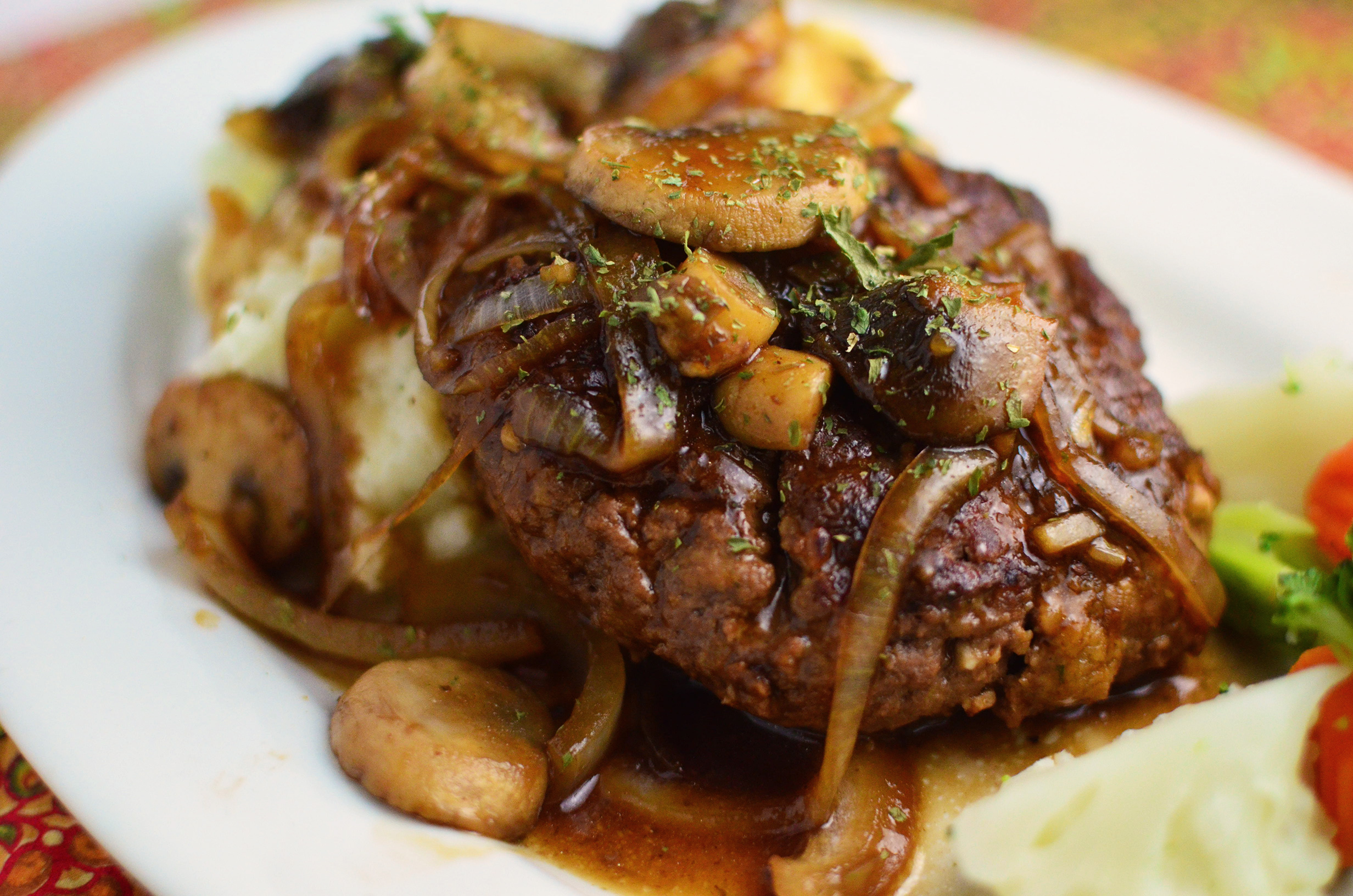 Hamburger Steaks With Mushrooms And Onions Simple Sweet Savory