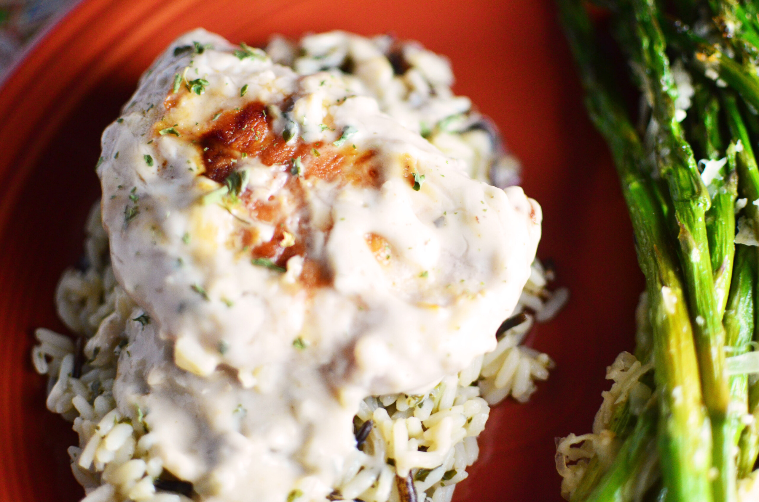 Pork with Mushroom Marsala Sauce plate close - Simple, Sweet & Savory