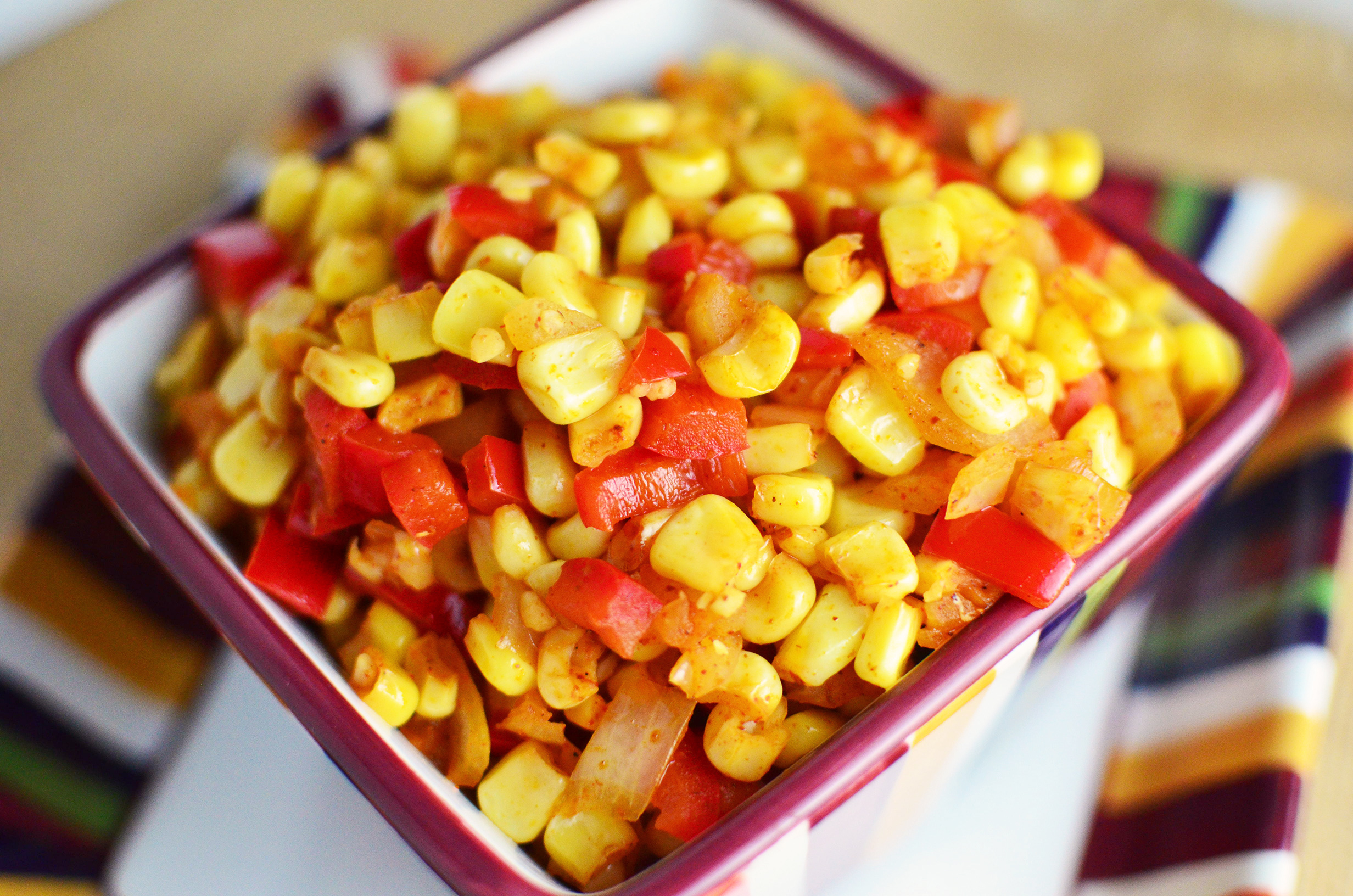 Chipotle Chile Corn Saute close - Simple, Sweet & Savory